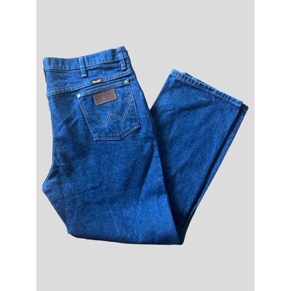 Wrangler Jeans Men’s 38x30 36MWZ Cowboy Cut Slim Fit Dark Wash Denim Pants - Picture 2 of 5